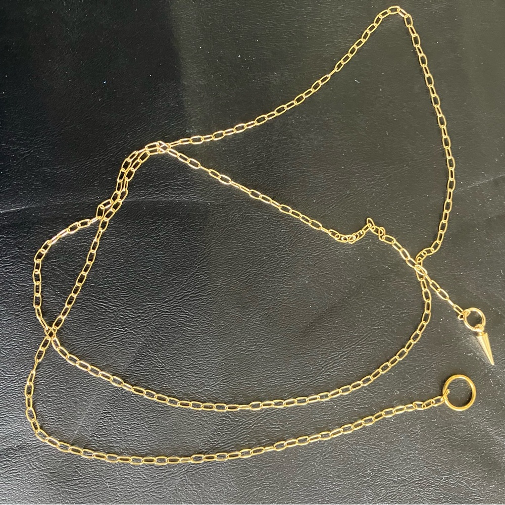 Gold colored lariat necklace